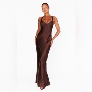 NWOT Show Me Your Mumu Anderson Maxi Dress Size XXS chocolate brown